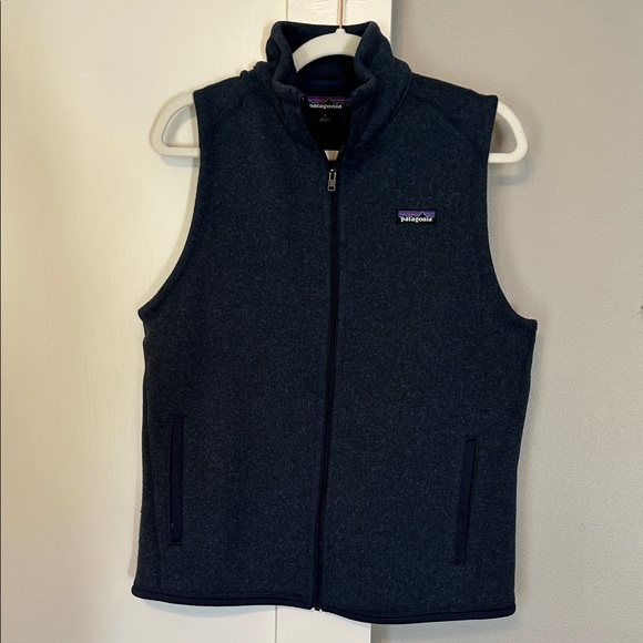 Patagonia Jackets & Blazers - Patagonia Navy Blue Heathered Sleeveless Fleece Vest